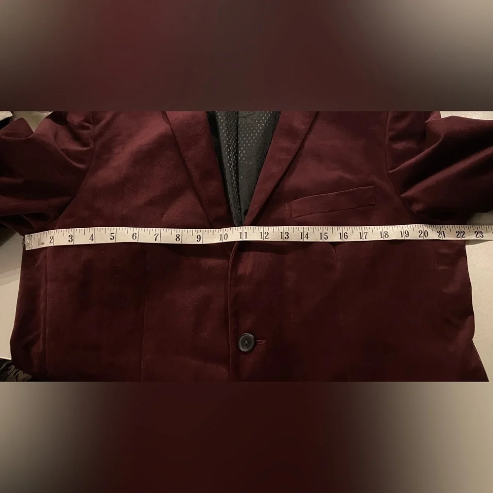 I.N.C. Burgundy Merlot velour blazer L